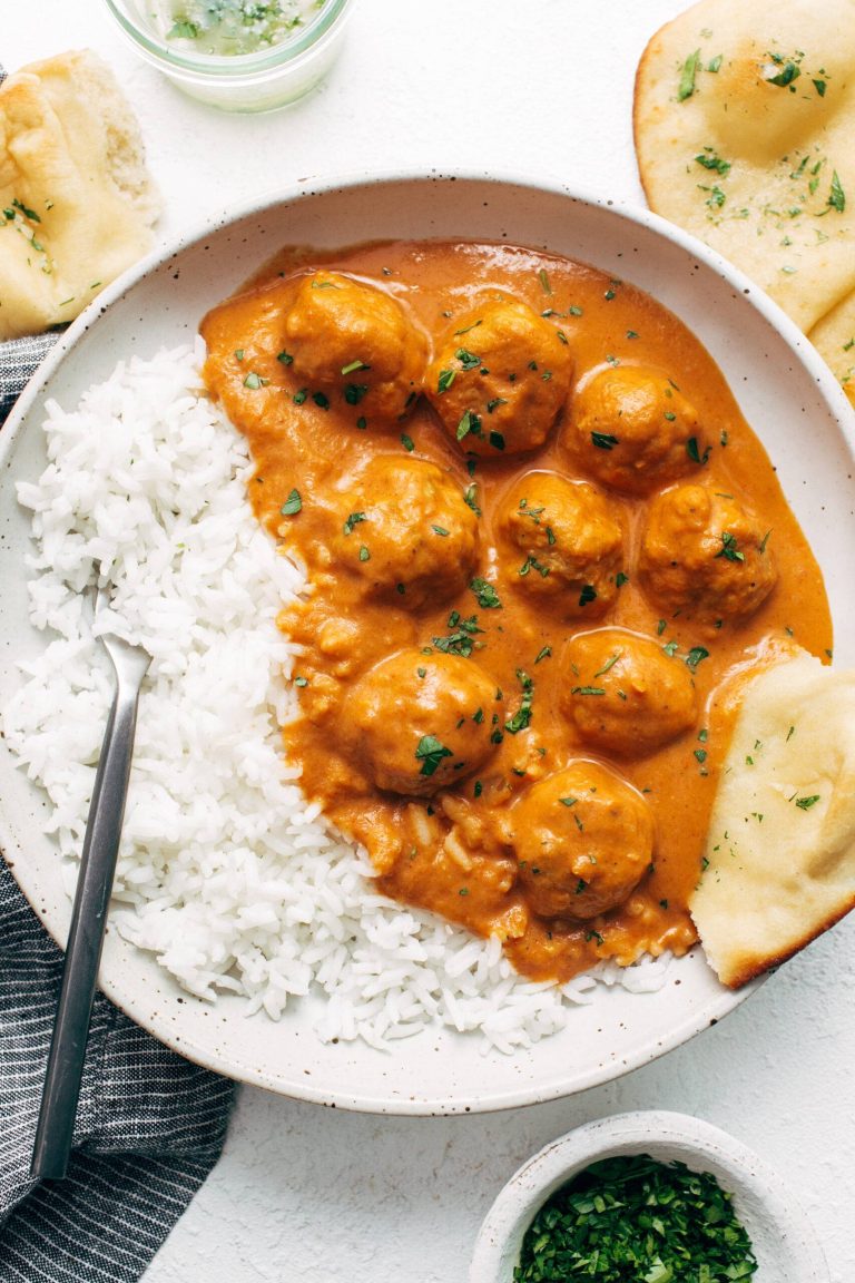 Butter Chicken Meatballs Recipe – Pinch of Yum